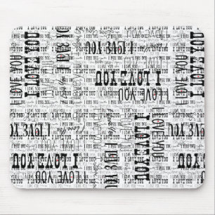 Ich liebe dich Typography Text Valentins Mauspad