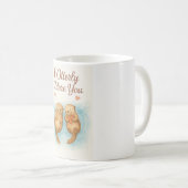 Ich liebe dich über alles – Süße Wasserfarbe-Otter Kaffeetasse (VorderseiteRechts)