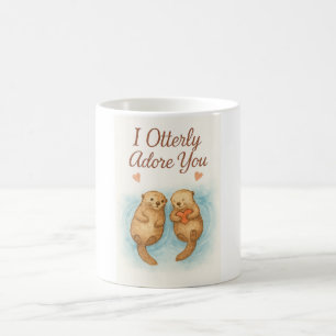 Ich liebe dich über alles – Süße Wasserfarbe-Otter Kaffeetasse