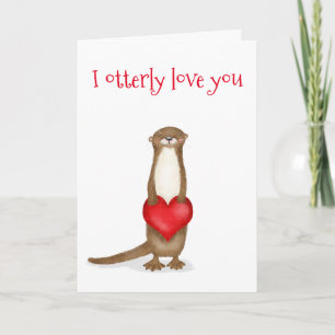 Ich liebe dich über alles süßer Otter Valentinstag Karte