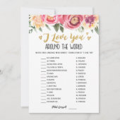 Ich Liebe dich um die Welt mit Answers Game Card Einladung (Vorderseite)