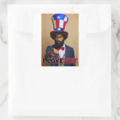 Ich Liebe dich! - Uncle Sam Postcard Quadratischer Aufkleber (Tasche)