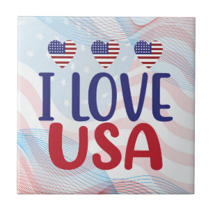 Ich liebe dich USA Fliese