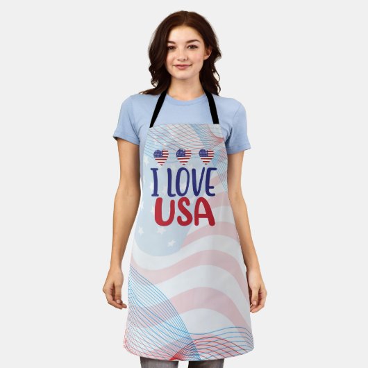 Ich liebe dich USA Schürze (Getragen)