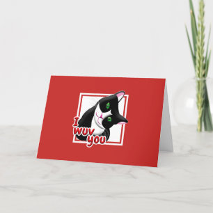 Ich liebe Dich Valentinstag-Katze Feiertagskarte