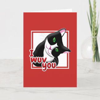 Ich liebe Dich Valentinstag Katze Feiertagskarte