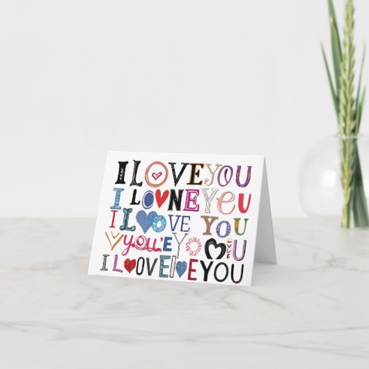 "Ich liebe Dich" Valentinstag Künstlerische Karten (Vorderseite)
