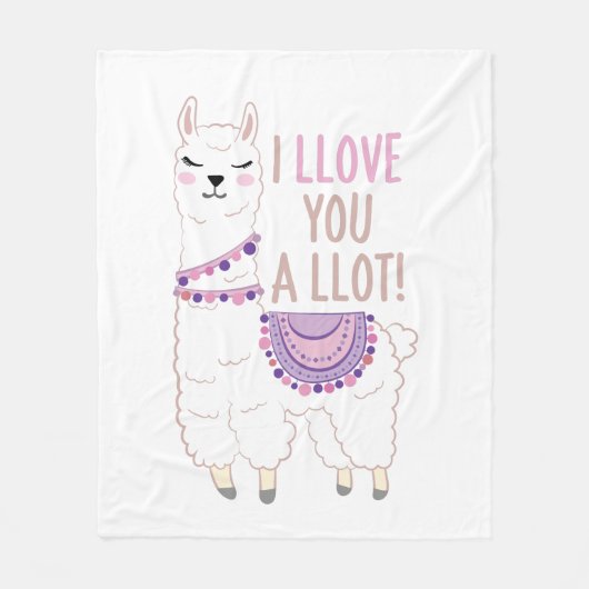 Ich liebe dich viel - Funny Llama Fleecedecke (Vorderseite)