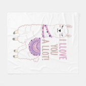 Ich liebe dich viel - Funny Llama Fleecedecke (Vorderseite (Horizontal))