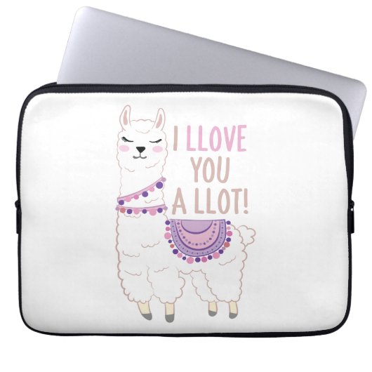 Ich liebe dich viel - Funny Llama Laptopschutzhülle (Vorderseite)