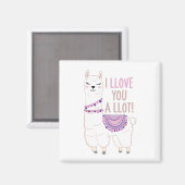 Ich liebe dich viel - Funny Llama Magnet (Vorderseite/Rückseite)