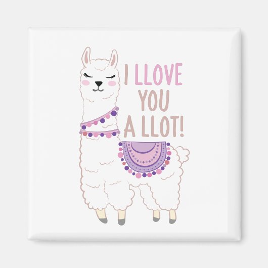 Ich liebe dich viel - Funny Llama Magnet (Vorne)