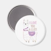 Ich liebe dich viel - Funny Llama Magnet (Vorderseite/Rückseite)