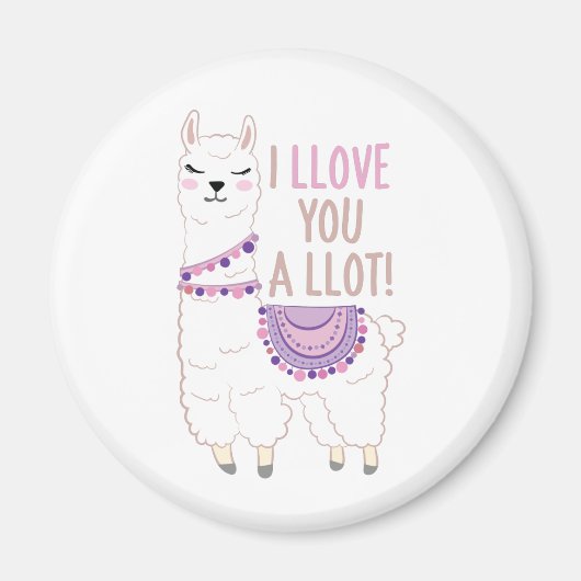 Ich liebe dich viel - Funny Llama Magnet (Vorne)