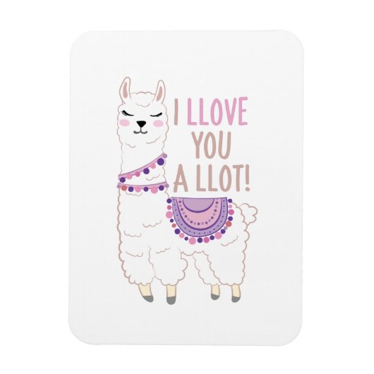 Ich liebe dich viel - Funny Llama Magnet (Vertikal)