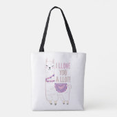 Ich liebe dich viel - Funny Llama Tasche (Rückseite)