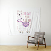 Ich liebe dich viel - Funny Llama Wandteppich (Beispiel (Horizontal))