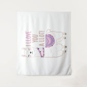 Ich liebe dich viel - Funny Llama Wandteppich (Vorderseite)