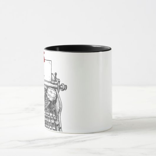 Ich Liebe dich | Vintage Schreibmaschinenmeldung Tasse (Zentrum)