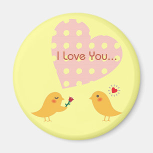 Ich liebe dich Vogel Design2 Magnet