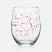 Ich Liebe dich, voller Herzen Weinglas Ohne Stiel (Rückseite)