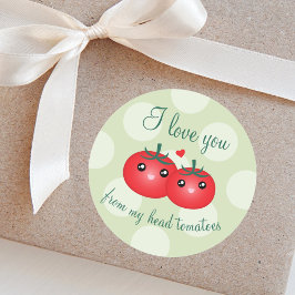 Ich Liebe dich von meinem Kopf Tomaten Funny Obstp Runder Aufkleber