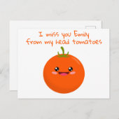 Ich Liebe dich von meinem Kopf Tomaten Funny Puff Postkarte (Vorne/Hinten)