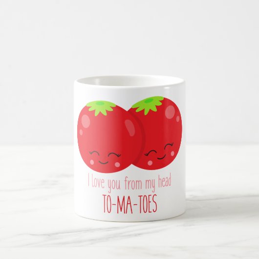 Ich Liebe dich von meinem Kopf Tomaten Kaffeetasse (Mittel)