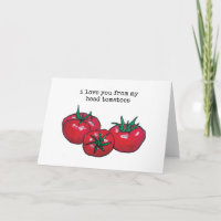 Ich Liebe dich von meinem Kopf Tomaten-Puppenkarte