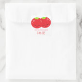 Ich Liebe dich von meinem Kopf Tomaten Quadratischer Aufkleber (Tasche)