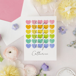 Ich liebe dich Wasserfarben-Herzen Valentinstag Feiertagskarte