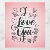 Ich liebe dich  weinetikett (Einzelnes Label)