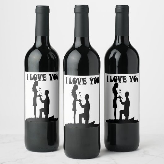 ICH LIEBE DICH WEINETIKETT (Flaschen)