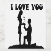 ICH LIEBE DICH WEINETIKETT (Einzelnes Label)
