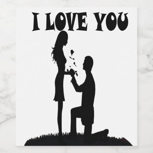 ICH LIEBE DICH WEINETIKETT (Einzelnes Label)