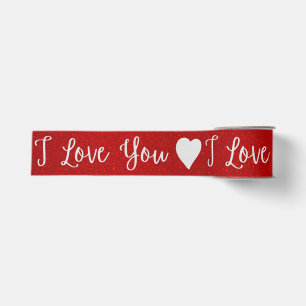 Ich liebe dich Weißer Glitter Valentins Grosgrain Ripsband