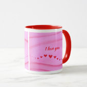 Ich liebe dich, Welle aus roten Herzen personalisi Tasse (VorderseiteRechts)