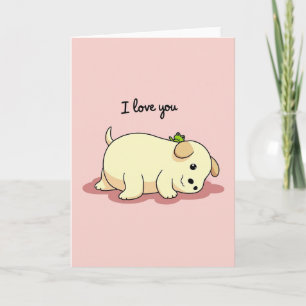Ich liebe dich Welpen-Frosch-Karte Karte