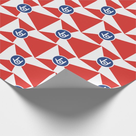 Ich Liebe dich, Wichita Flag Wrapping Paper Geschenkpapier (Ecke)
