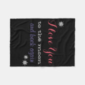 Ich Liebe dich wieder zum Mond und wieder zurück Fleecedecke (Vorderseite (Horizontal))