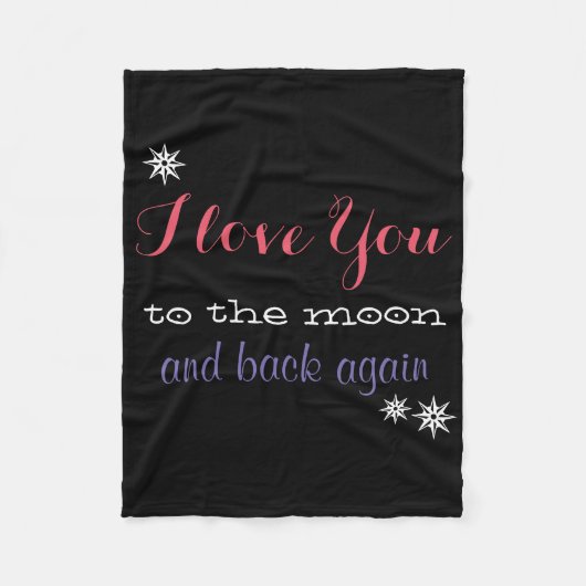 Ich Liebe dich wieder zum Mond und wieder zurück Fleecedecke (Vorderseite)