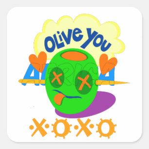 Ich liebe dich XOXO wunderschöne atemberaubende Gr Quadratischer Aufkleber