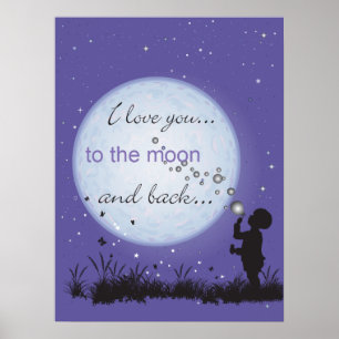 Ich Liebe dich zum Mond-Back-Poster Poster