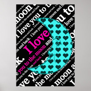 Ich Liebe dich zum Mond-Back-Poster Poster