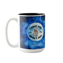 Ich Liebe dich zum Mond und Rücken Bulldoggen