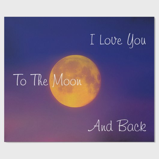 Ich Liebe dich zum Mond und zum Papier zum Rücken Geschenkpapier (Flach)