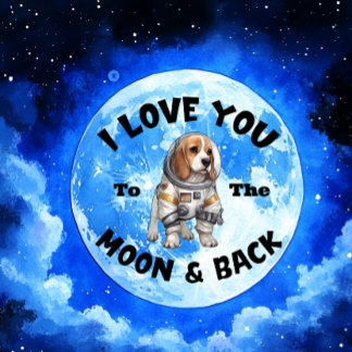 Ich Liebe dich zum Mond und zurück Beagle Poster
