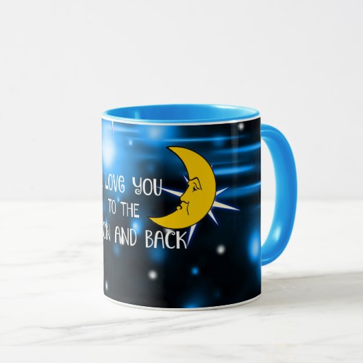 Ich Liebe dich zum Mond und zurück, beliebtes Desi Tasse (VorderseiteRechts)