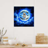 Ich Liebe dich zum Mond und zurück Boxer Poster (Küche)
