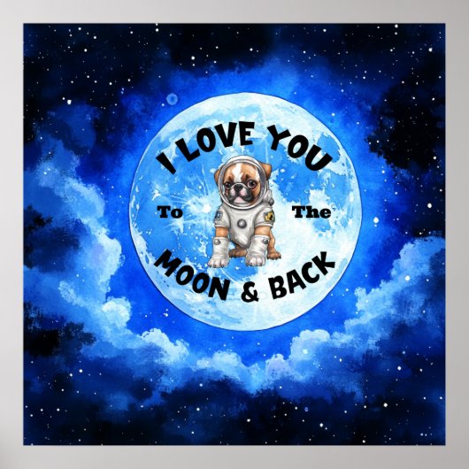 Ich Liebe dich zum Mond und zurück Boxer Poster (Vorne)